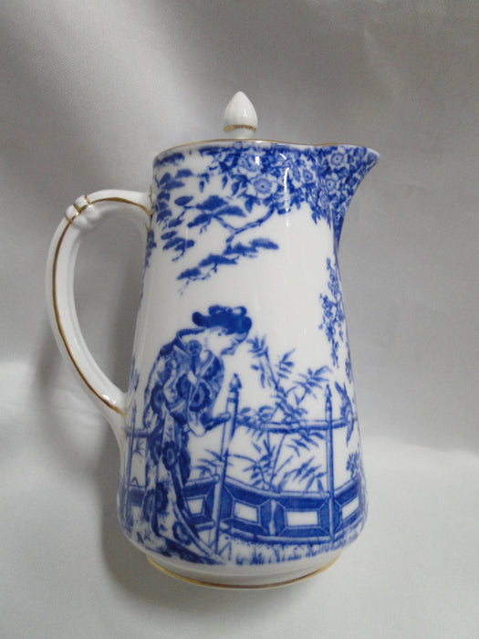 Royal Crown Derby Blue Mikado, Oriental: Pitcher / Hot Water Jug & Lid, 6 1/8"