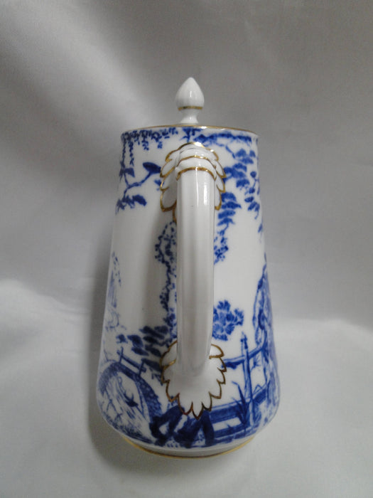 Royal Crown Derby Blue Mikado, Oriental: Pitcher / Hot Water Jug & Lid, 6 1/8"