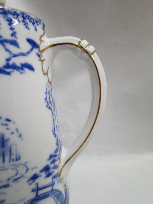 Royal Crown Derby Blue Mikado, Oriental: Pitcher / Hot Water Jug & Lid, 6 1/8"