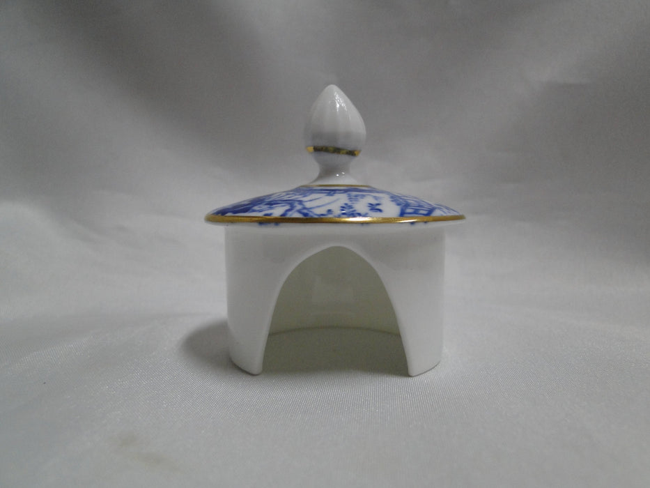 Royal Crown Derby Blue Mikado, Oriental: Pitcher / Hot Water Jug & Lid, 6 1/8"