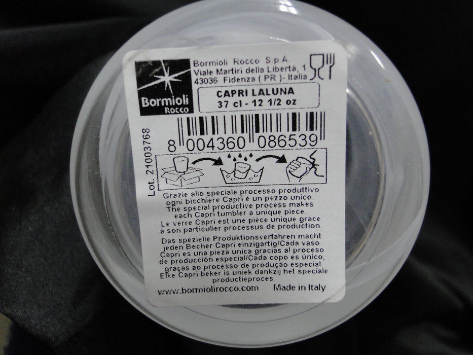 Steelite Bormioli Rocco Capri Laluna, Italy: NEW White Water Glass / Tumbler, 4"