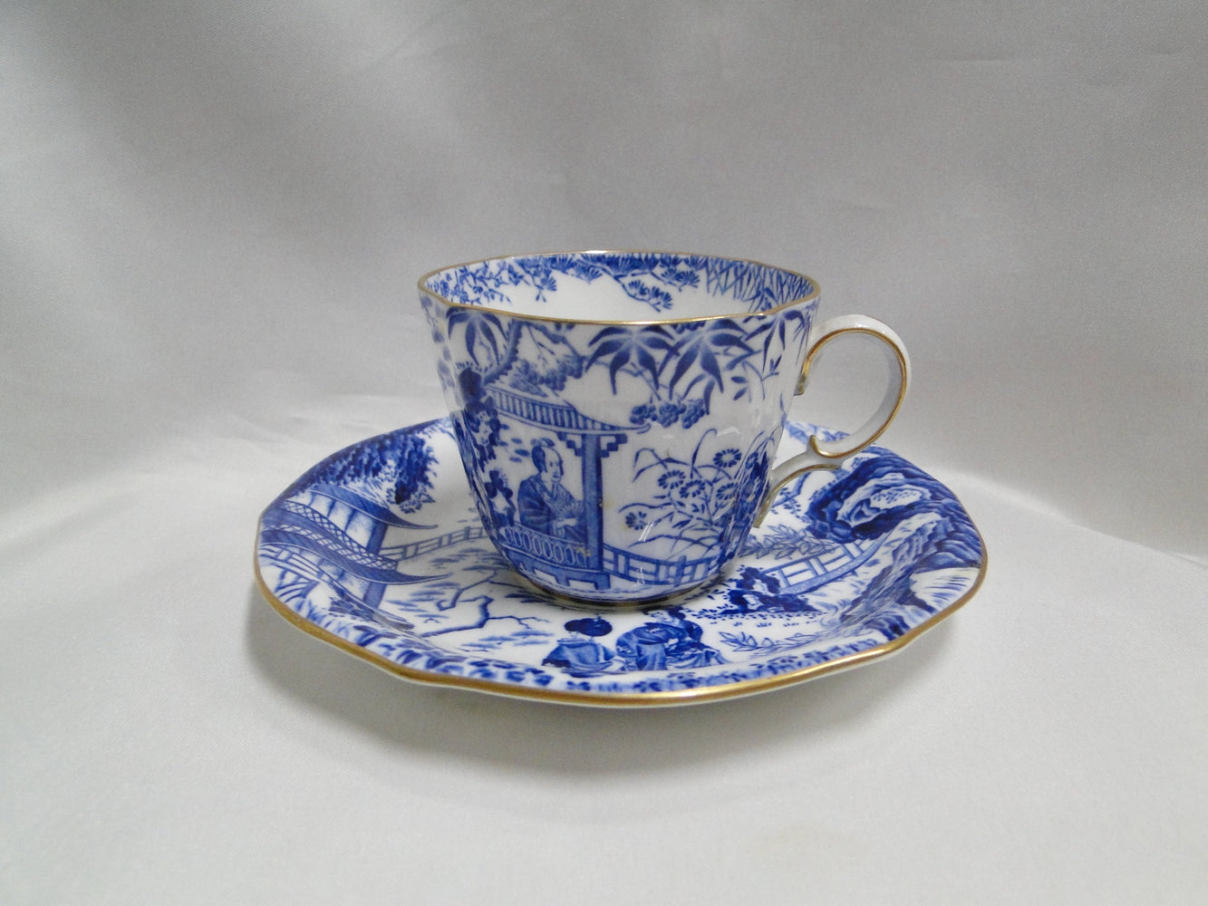Royal Crown Derby Blue Mikado, Oriental: Cup & Saucer Set (s), 2 3/8"