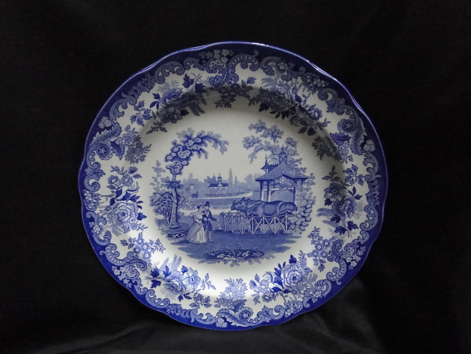 Spode Blue Room, Blue & White: Dinner Plate, 10 1/2", "The Rhinocerous House"