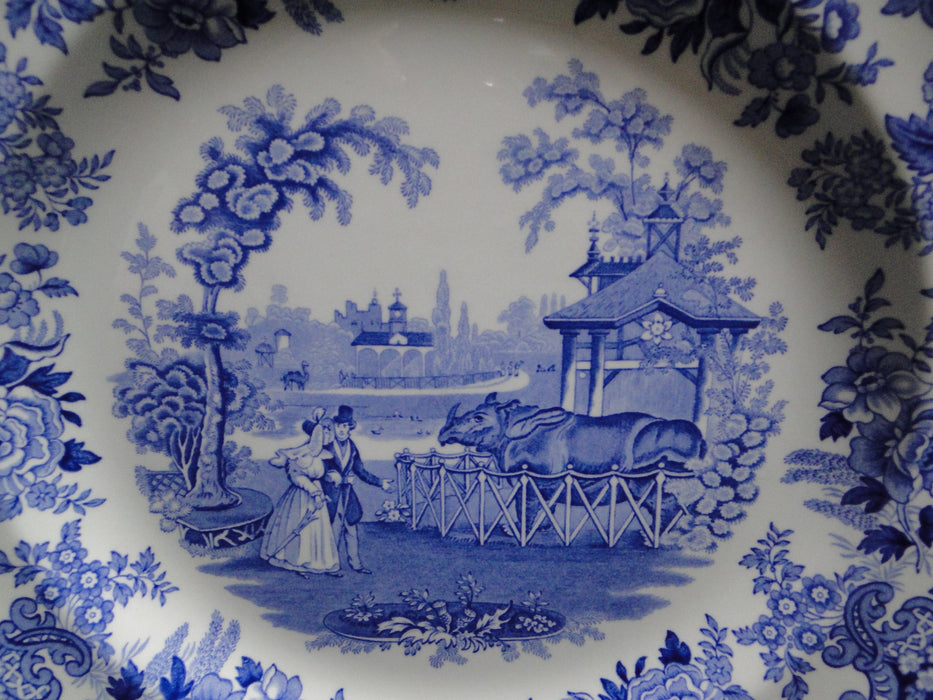 Spode Blue Room, Blue & White: Dinner Plate, 10 1/2", "The Rhinocerous House"
