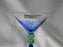 Czech Opus Handblown Multicolored Glass: Blue & Green Martini (s), 7 1/2"