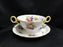 Shelley Yellow Trim, Multicolored Florals: Cream Soup Bowl, 2 3/8" Tall