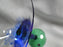 Czech Opus Handblown Multicolored Glass: Blue & Green Martini, 7 1/2", As Is