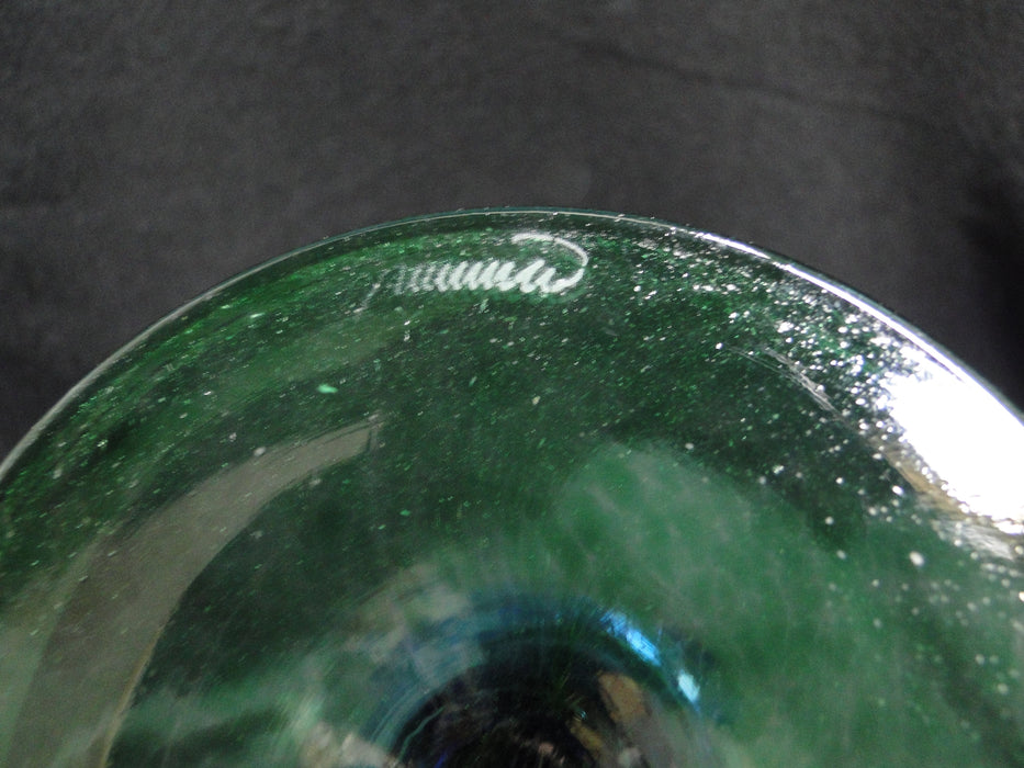 Czech Opus Handblown Multicolored Glass: Blue & Green Martini, 7 1/2", As Is