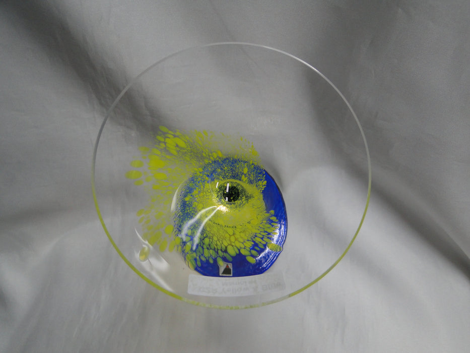 Czech Opus Handblown Multicolored Glass: Yellow & Blue Martini (s), 7 1/2"