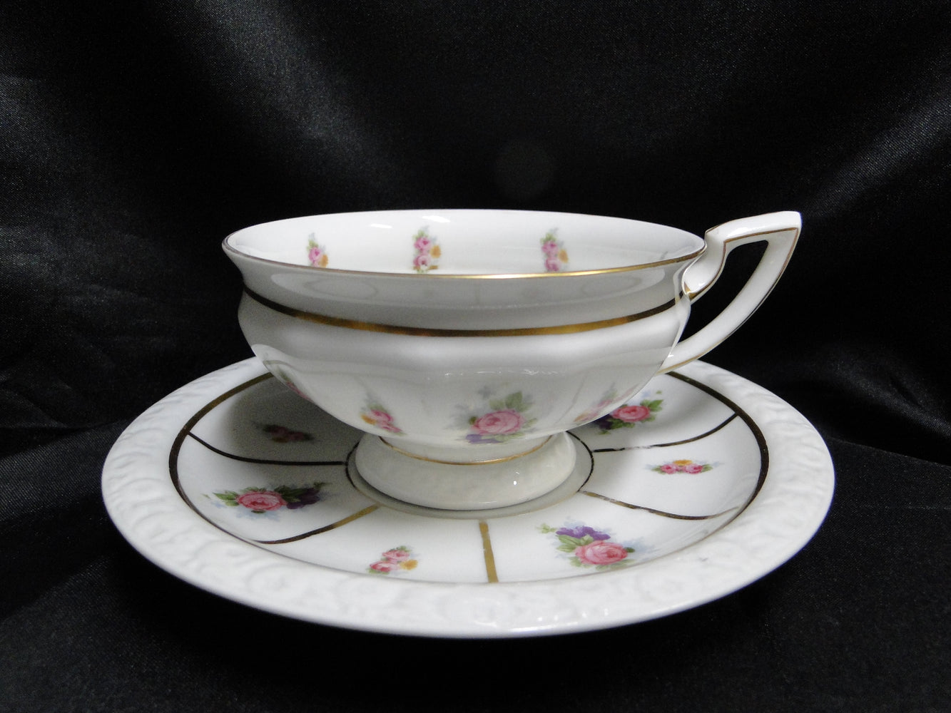 Rosenthal Florals, Gold Lines: Cup & Saucer Set (s), 2 1/8", Lines on S Only