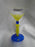 Czech Opus Handblown Multicolored Glass: Yellow & Blue Martini (s), 7 1/2"