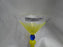Czech Opus Handblown Multicolored Glass: Yellow & Blue Martini (s), 7 1/2"