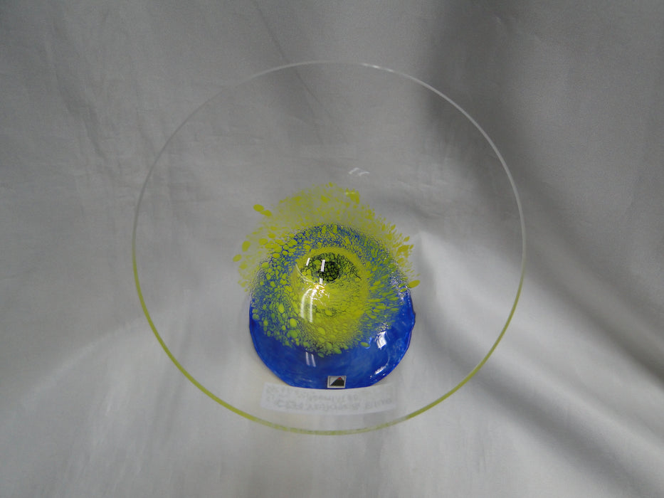 Czech Opus Handblown Multicolored Glass: Yellow & Blue Martini (s), 7 1/2"