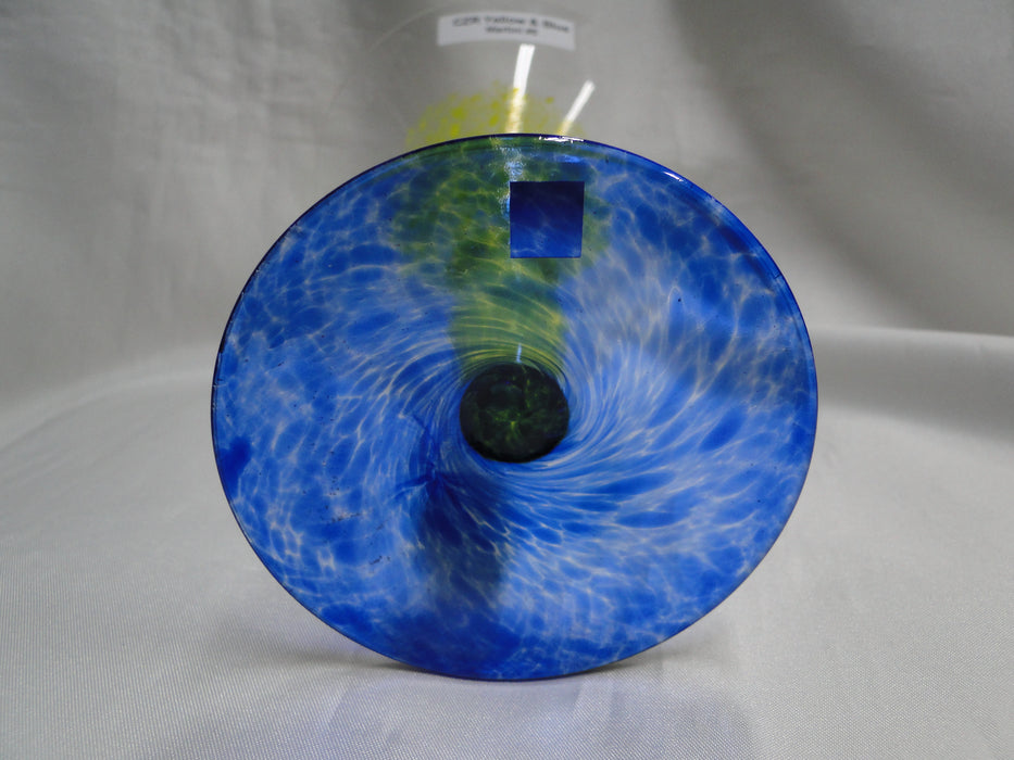 Czech Opus Handblown Multicolored Glass: Yellow & Blue Martini (s), 7 1/2"