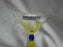Czech Opus Handblown Multicolored Glass: Yellow & Blue Martini (s), 7 1/2"