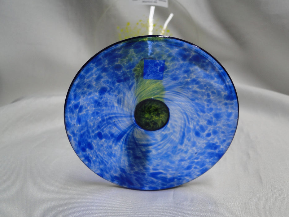 Czech Opus Handblown Multicolored Glass: Yellow & Blue Martini (s), 7 1/2"