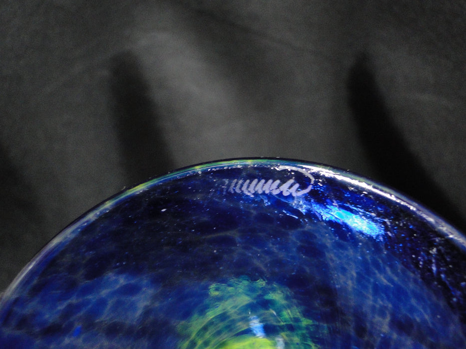 Czech Opus Handblown Multicolored Glass: Yellow & Blue Martini (s), 7 1/2"