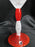 Czech Opus Handblown Multicolored Glass: White & Red Martini (s), 7 1/2"