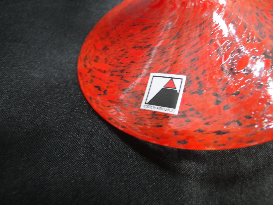 Czech Opus Handblown Multicolored Glass: White & Red Martini (s), 7 1/2"