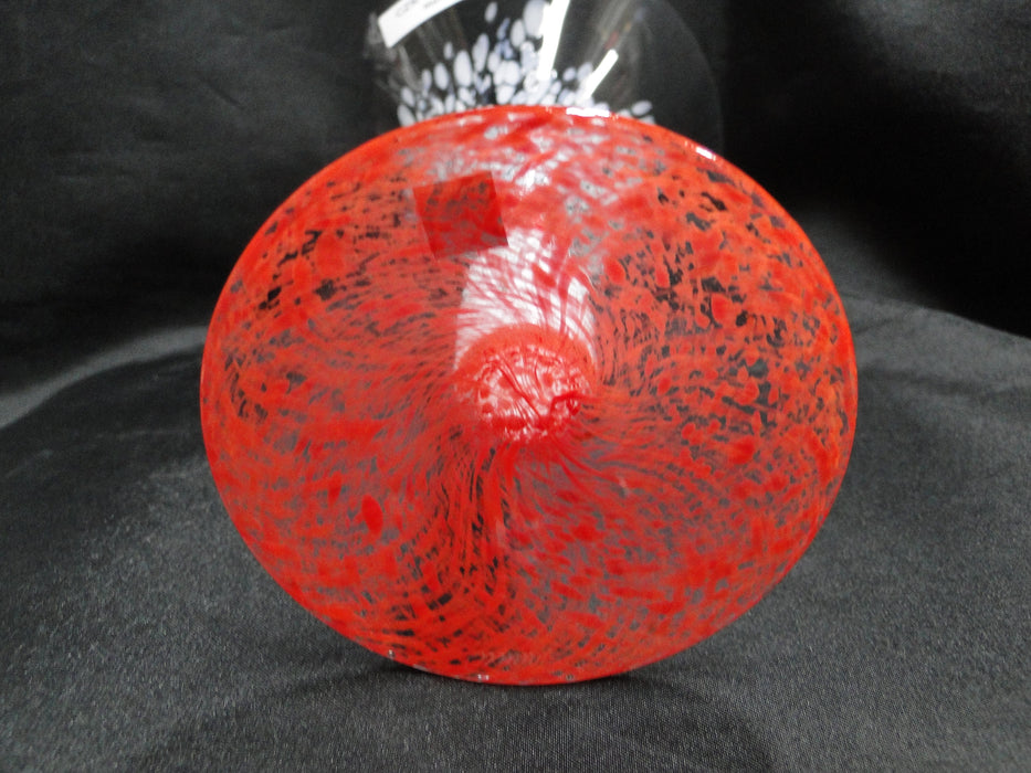 Czech Opus Handblown Multicolored Glass: White & Red Martini (s), 7 1/2"