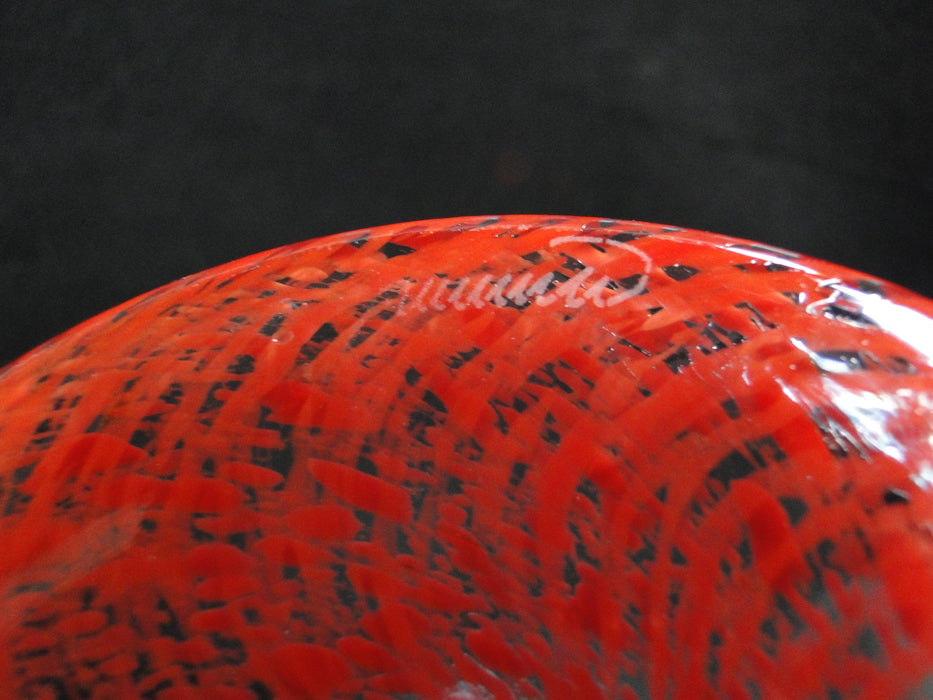 Czech Opus Handblown Multicolored Glass: White & Red Martini (s), 7 1/2"