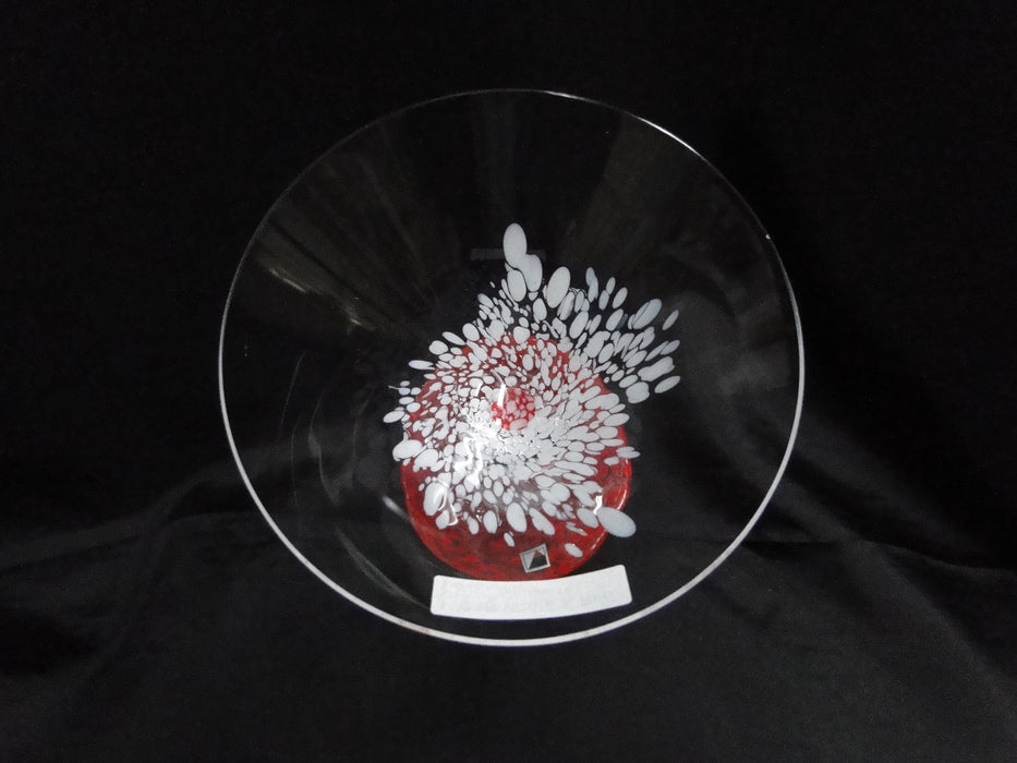 Czech Opus Handblown Multicolored Glass: White & Red Martini (s), 7 1/2"