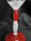 Czech Opus Handblown Multicolored Glass: White & Red Martini (s), 7 1/2"