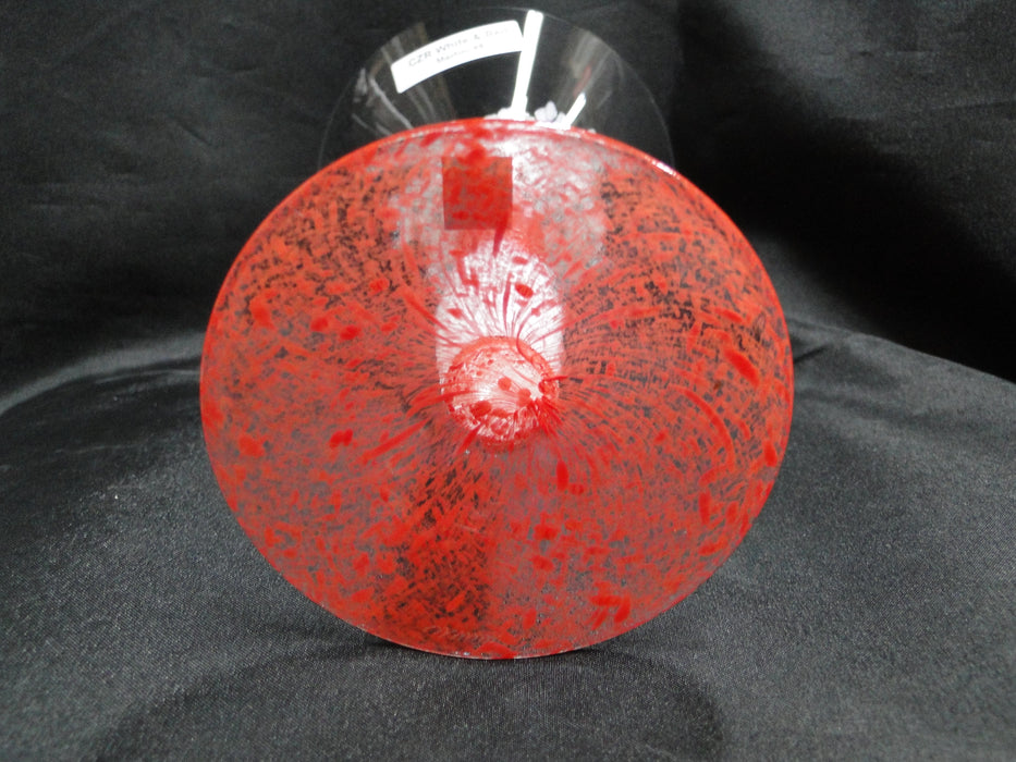 Czech Opus Handblown Multicolored Glass: White & Red Martini (s), 7 1/2"