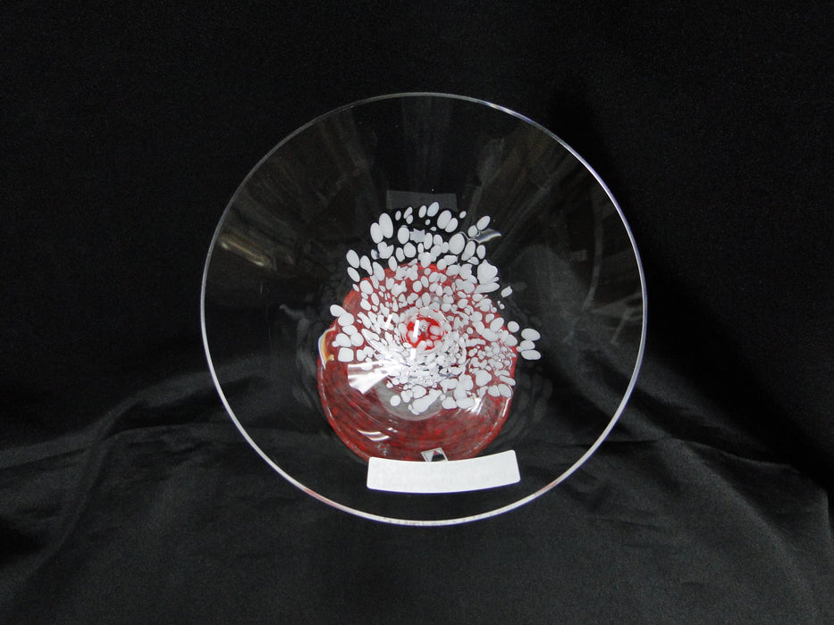 Czech Opus Handblown Multicolored Glass: White & Red Martini (s), 7 1/2"