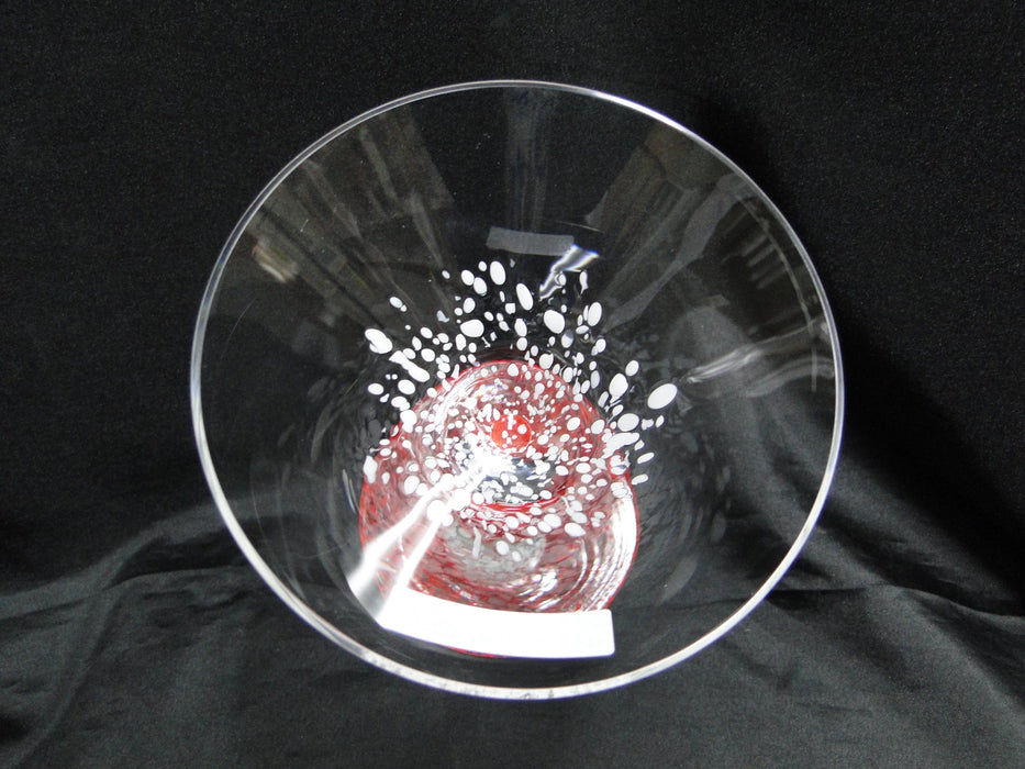 Czech Opus Handblown Multicolored Glass: White & Red Martini (s), 7 1/2"