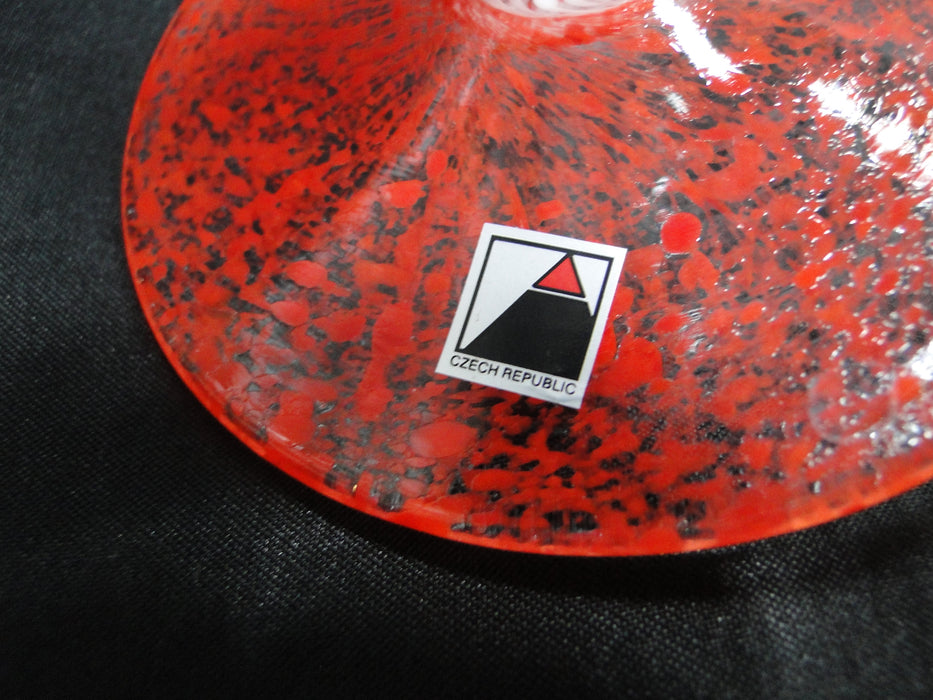 Czech Opus Handblown Multicolored Glass: White & Red Martini (s), 7 1/2"