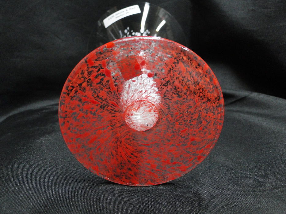 Czech Opus Handblown Multicolored Glass: White & Red Martini (s), 7 1/2"