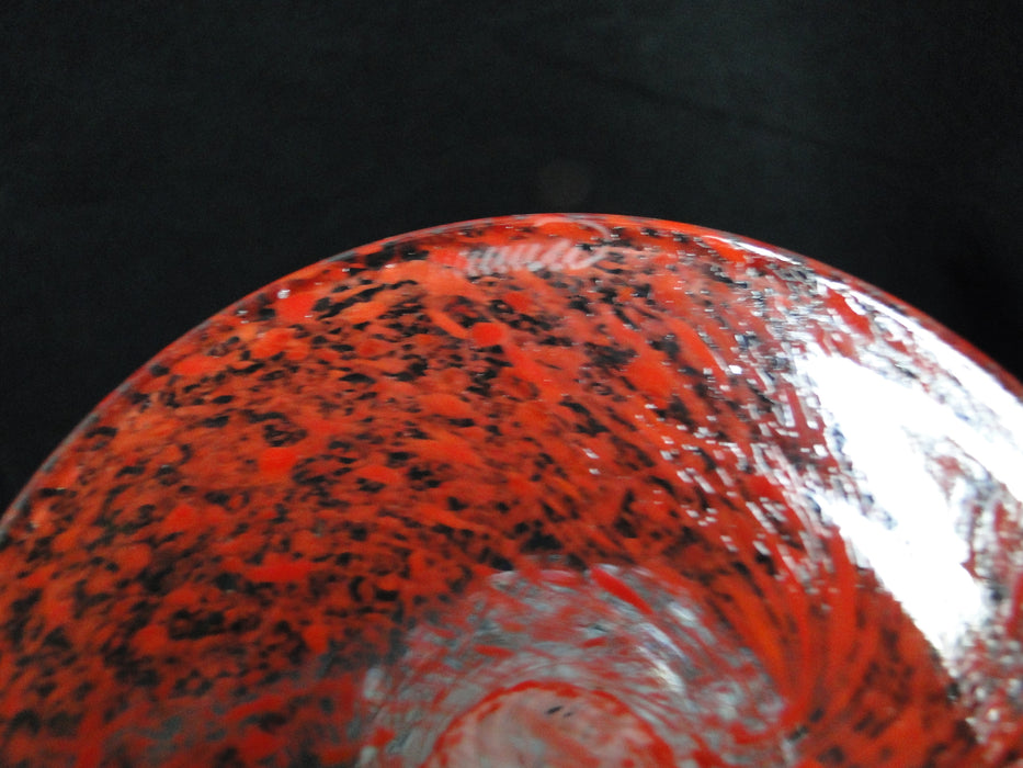 Czech Opus Handblown Multicolored Glass: White & Red Martini (s), 7 1/2"