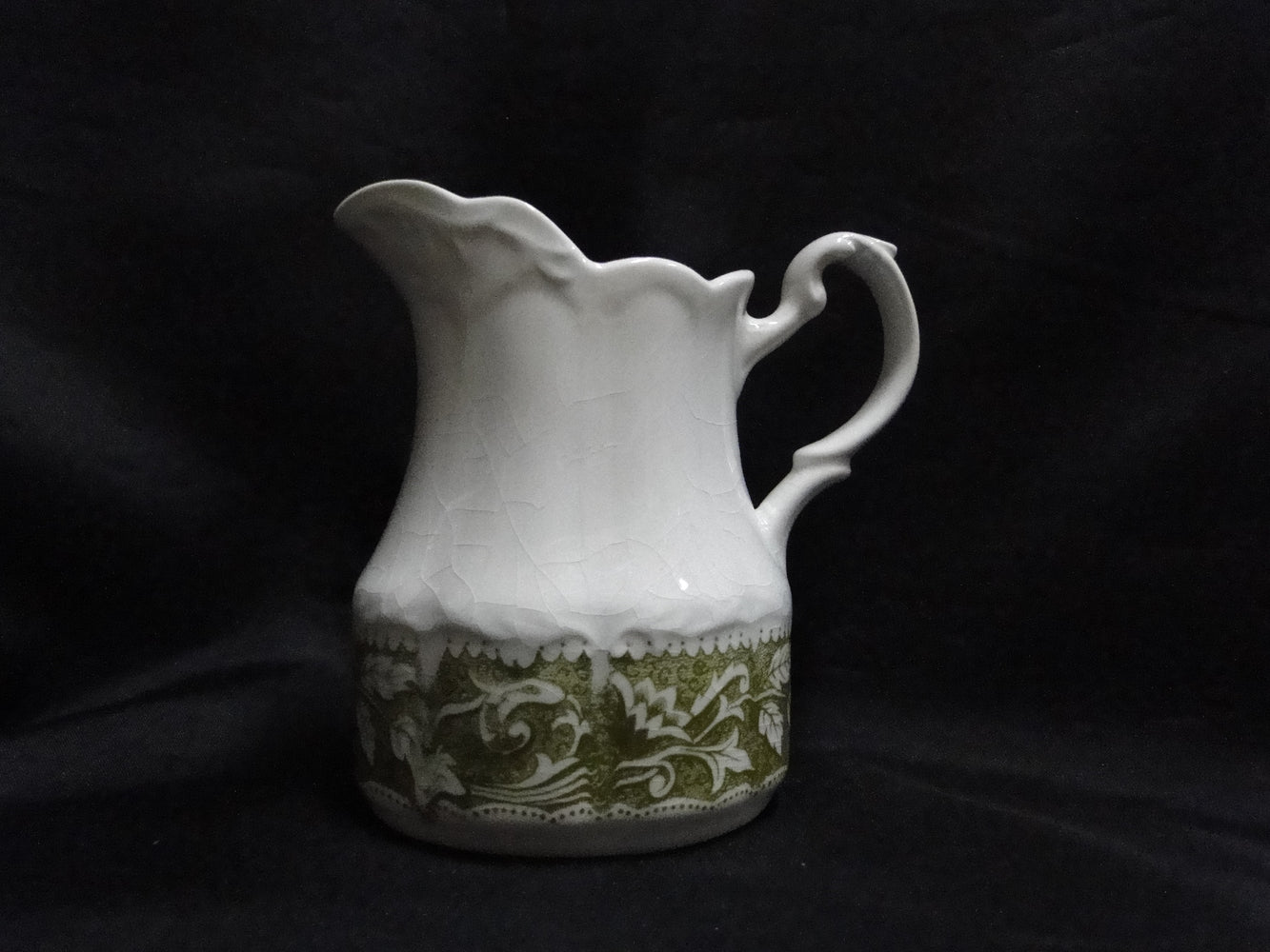 Meakin, J & G, Renaissance Green, Ironstone: Creamer / Cream Pitcher, Crazing