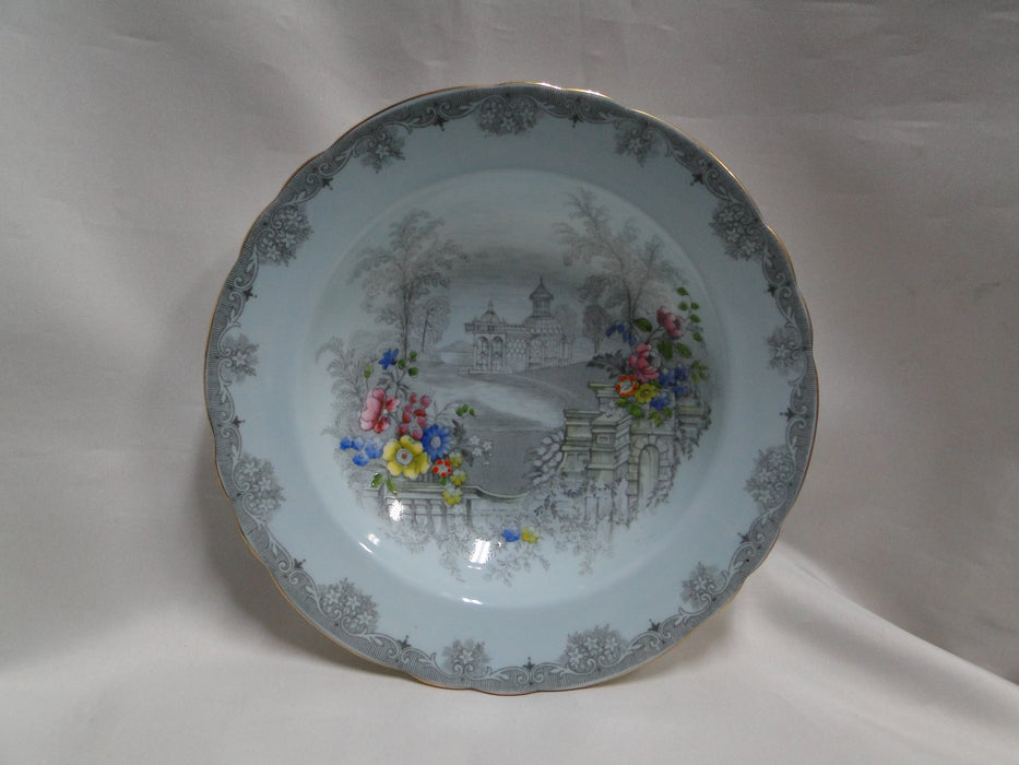 Aynsley Queen's Garden, Light Blue: Rim Soup Bowl (s), 8" x 1 5/8"