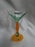 Czech Opus Handblown Multicolored Glass: Green & Orange Martini (s), 7 1/2"