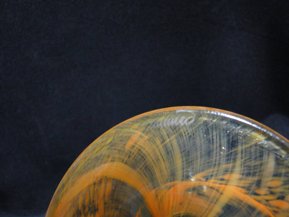 Czech Opus Handblown Multicolored Glass: Green & Orange Martini (s), 7 1/2"