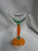 Czech Opus Handblown Multicolored Glass: Green & Orange Martini (s), 7 1/2"