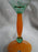 Czech Opus Handblown Multicolored Glass: Green & Orange Martini (s), 7 1/2"