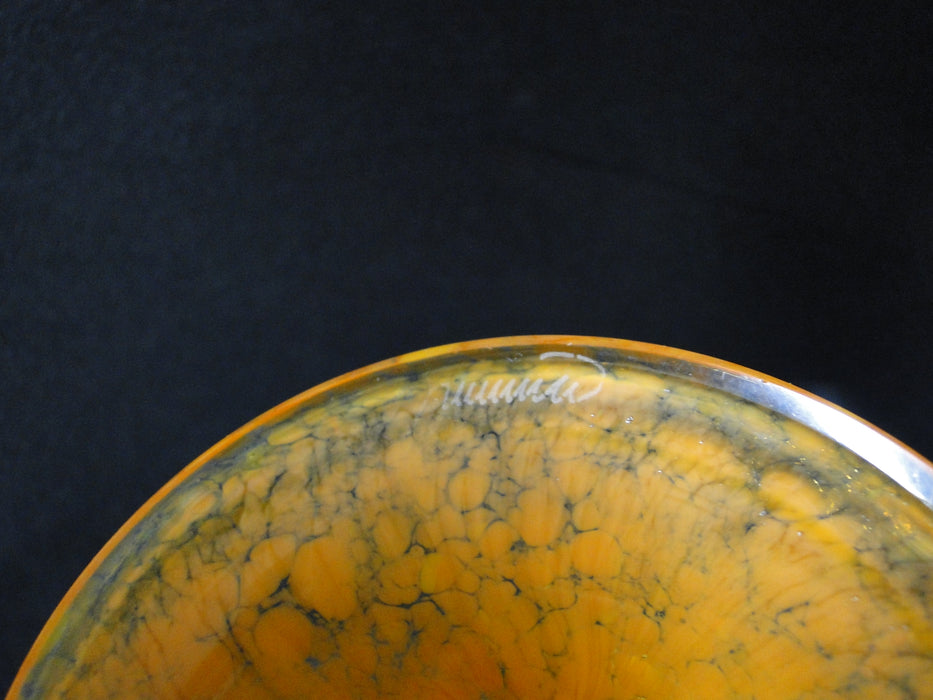 Czech Opus Handblown Multicolored Glass: Green & Orange Martini (s), 7 1/2"