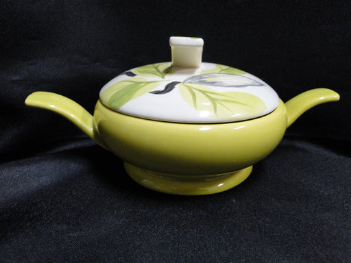 Red Wing Magnolia Chartreuse, MCM: Sugar Bowl & Lid, 3 1/8", Crazing, Discolor