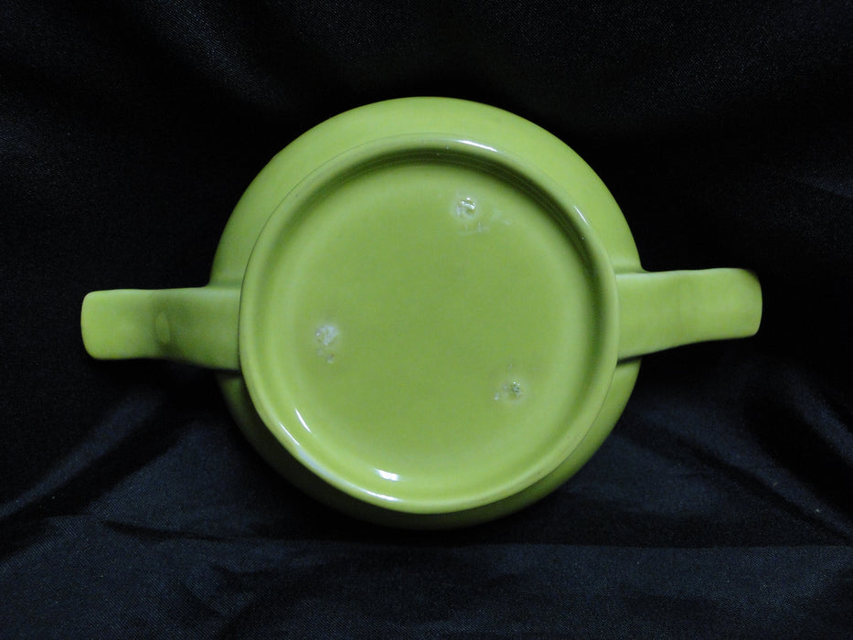 Red Wing Magnolia Chartreuse, MCM: Sugar Bowl & Lid, 3 1/8", Crazing, Discolor