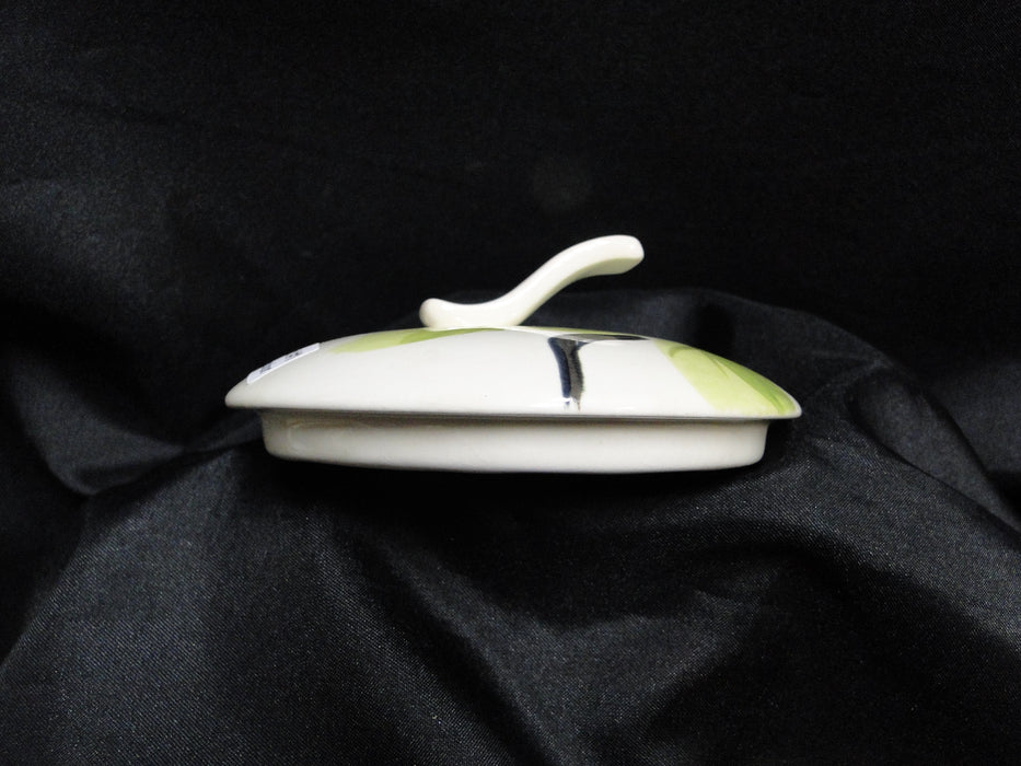 Red Wing Magnolia Chartreuse, MCM: Sugar Bowl & Lid, 3 1/8", Crazing, Discolor