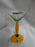 Czech Opus Handblown Multicolored Glass: Green & Orange Martini (s), 7 1/2"