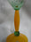 Czech Opus Handblown Multicolored Glass: Green & Orange Martini (s), 7 1/2"