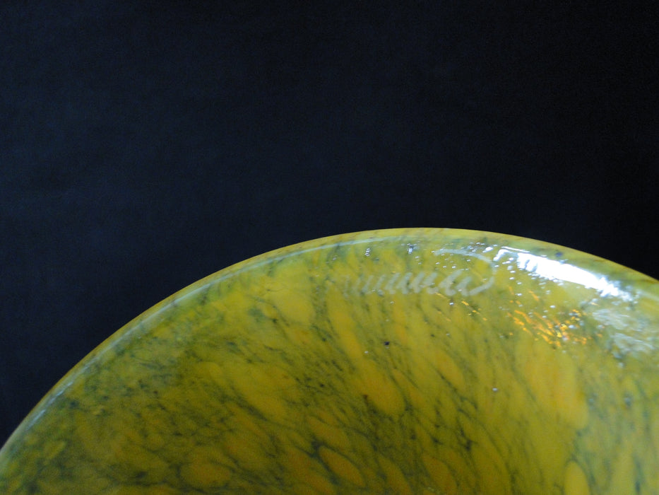 Czech Opus Handblown Multicolored Glass: Green & Orange Martini (s), 7 1/2"