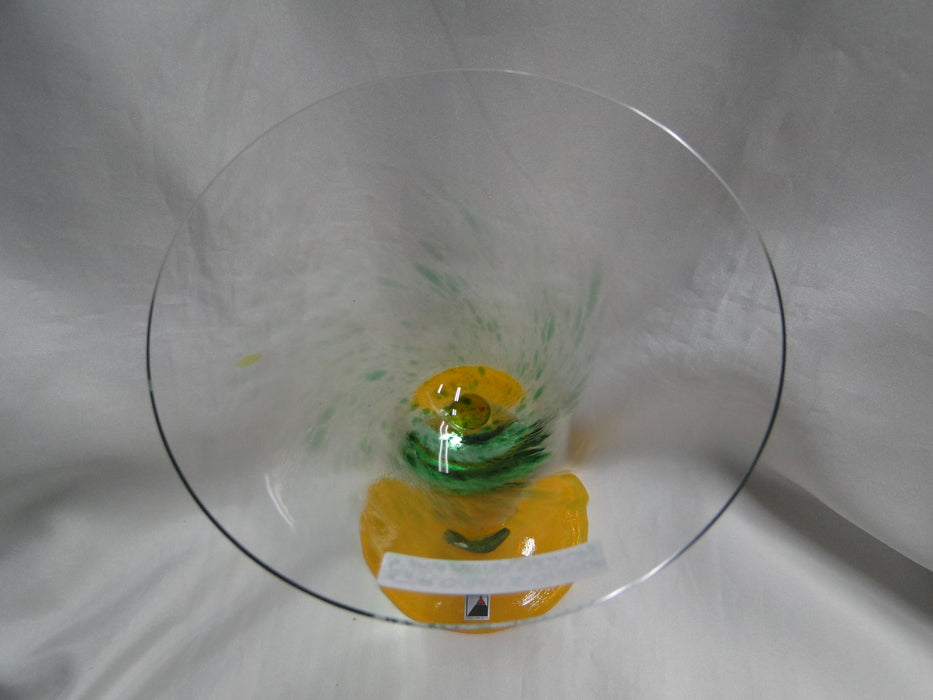 Czech Opus Handblown Multicolored Glass: Green & Orange Martini (s), 7 1/2"