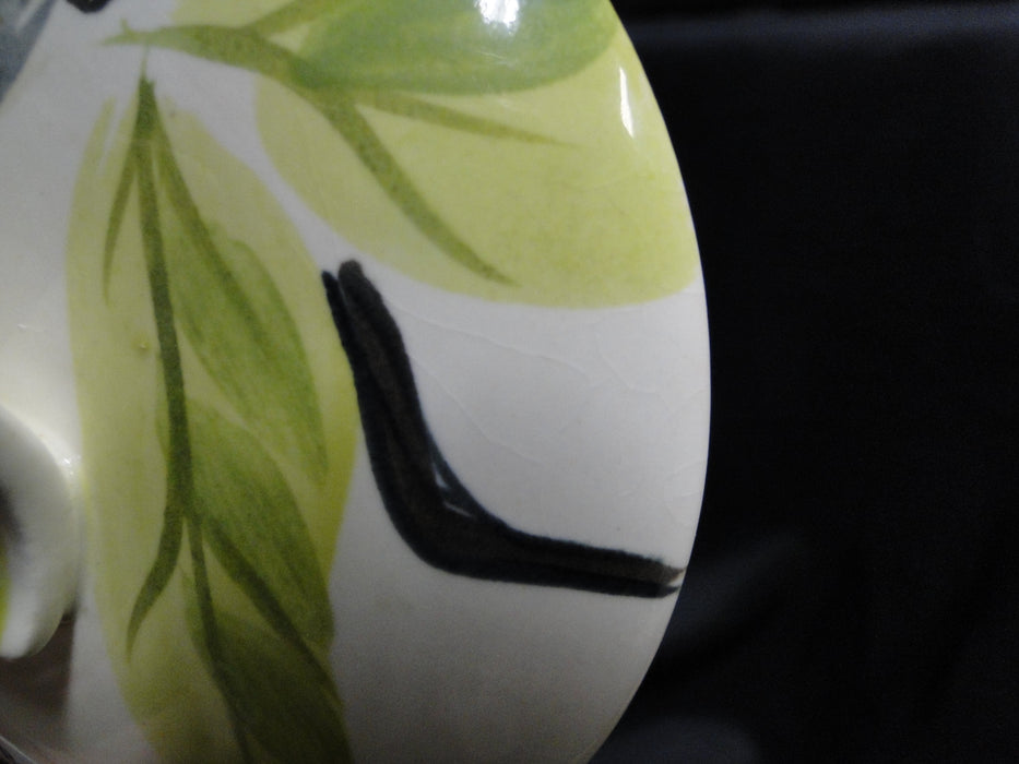 Red Wing Magnolia Chartreuse, MCM: Sugar Bowl & Lid, 3 1/8", Crazing, Discolor