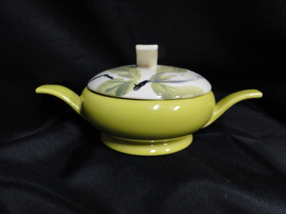 Red Wing Magnolia Chartreuse, MCM: Sugar Bowl & Lid, 3 1/8", Crazing, Discolor