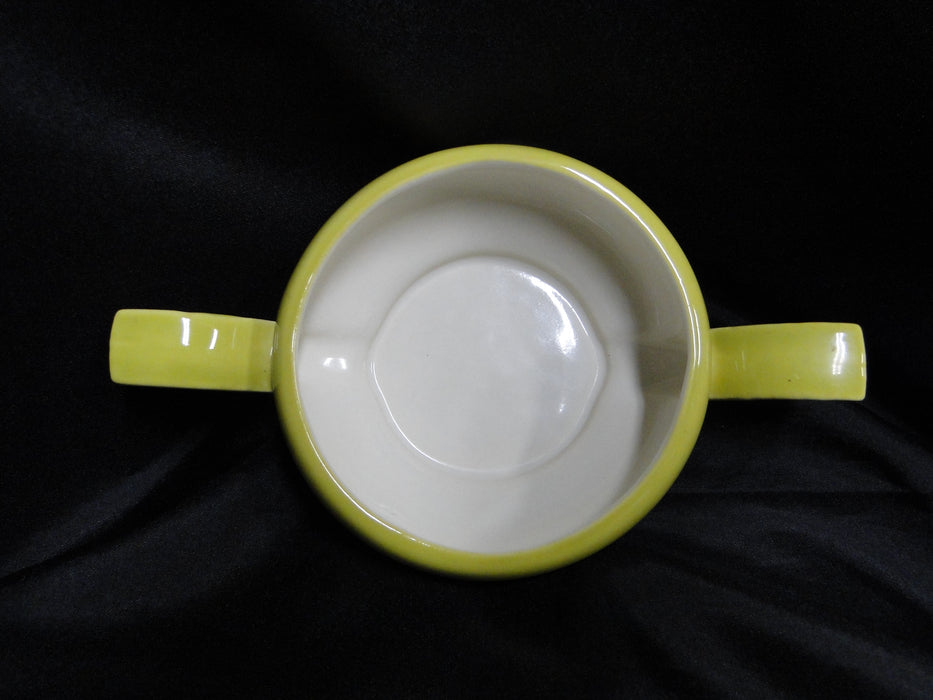 Red Wing Magnolia Chartreuse, MCM: Sugar Bowl & Lid, 3 1/8", Crazing, Discolor